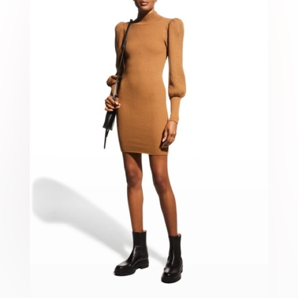 Alice + Olivia Tan Long Sleeve Dress